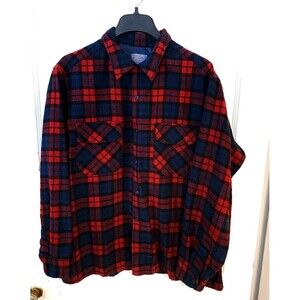 Pendleton Pure Virgin Wool Authentic Mac Devitt Tartan Men Plaid Shirt Size XL